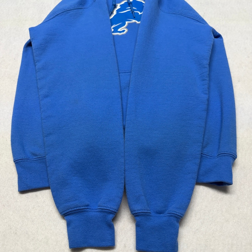 Detroit Lions Hoodie Sweatshirt NFL Team Apparel Graphic Blue Cotton Blend Small - Picture 3 of 13